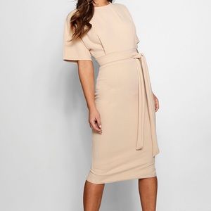 Petite Louise Tie Waist Formal Wiggle Midi Dress